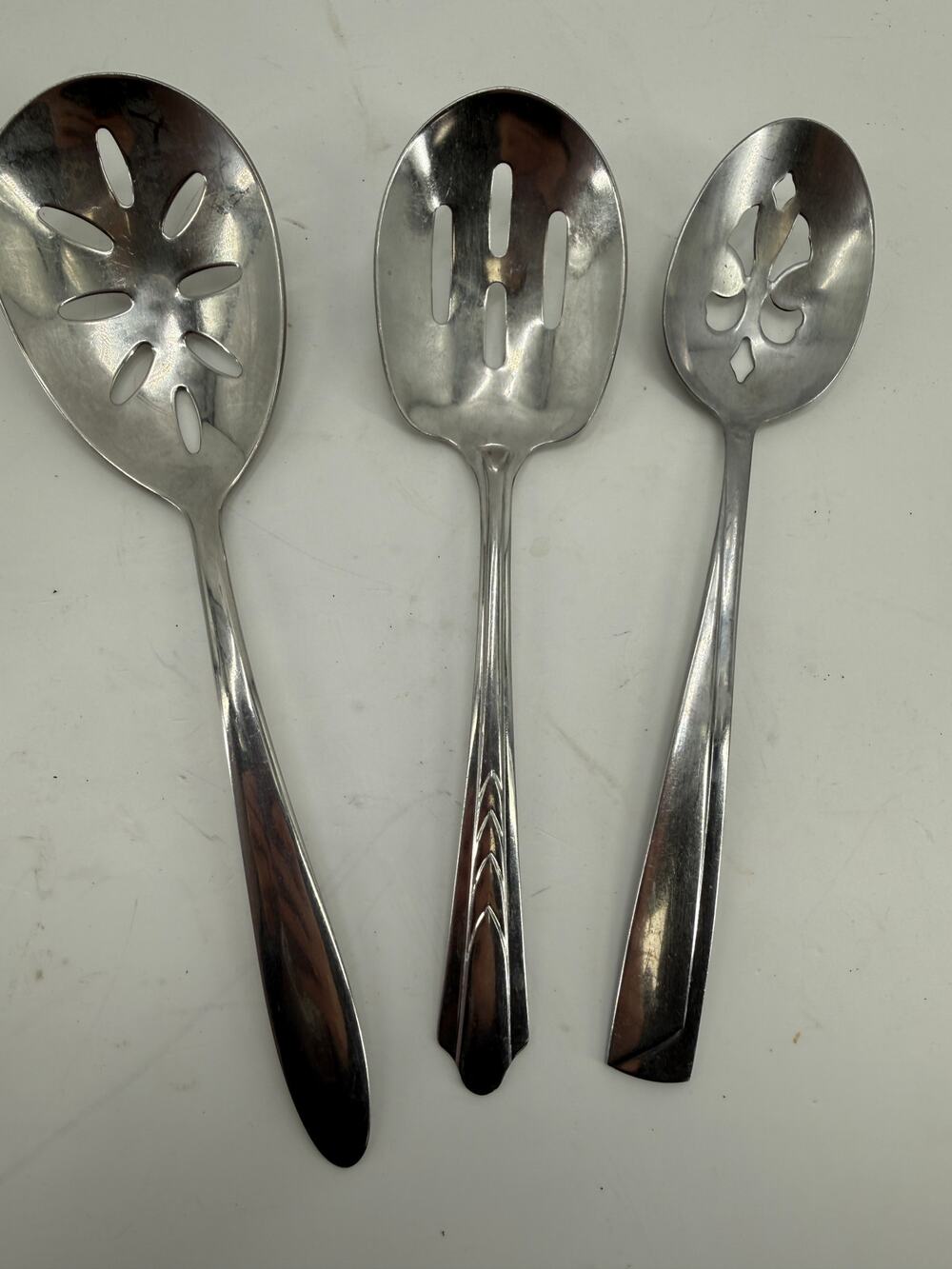 Imperial Pfaltzgraff Ekco Slotted Serving Spoons Mixed Lot Of 3 Stainless Steel